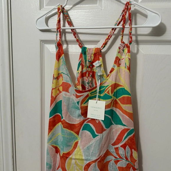 Cynthia Rowley Braided Neck Linen Blend Maxi Beach Cover Up Size M - Picture 6 of 12